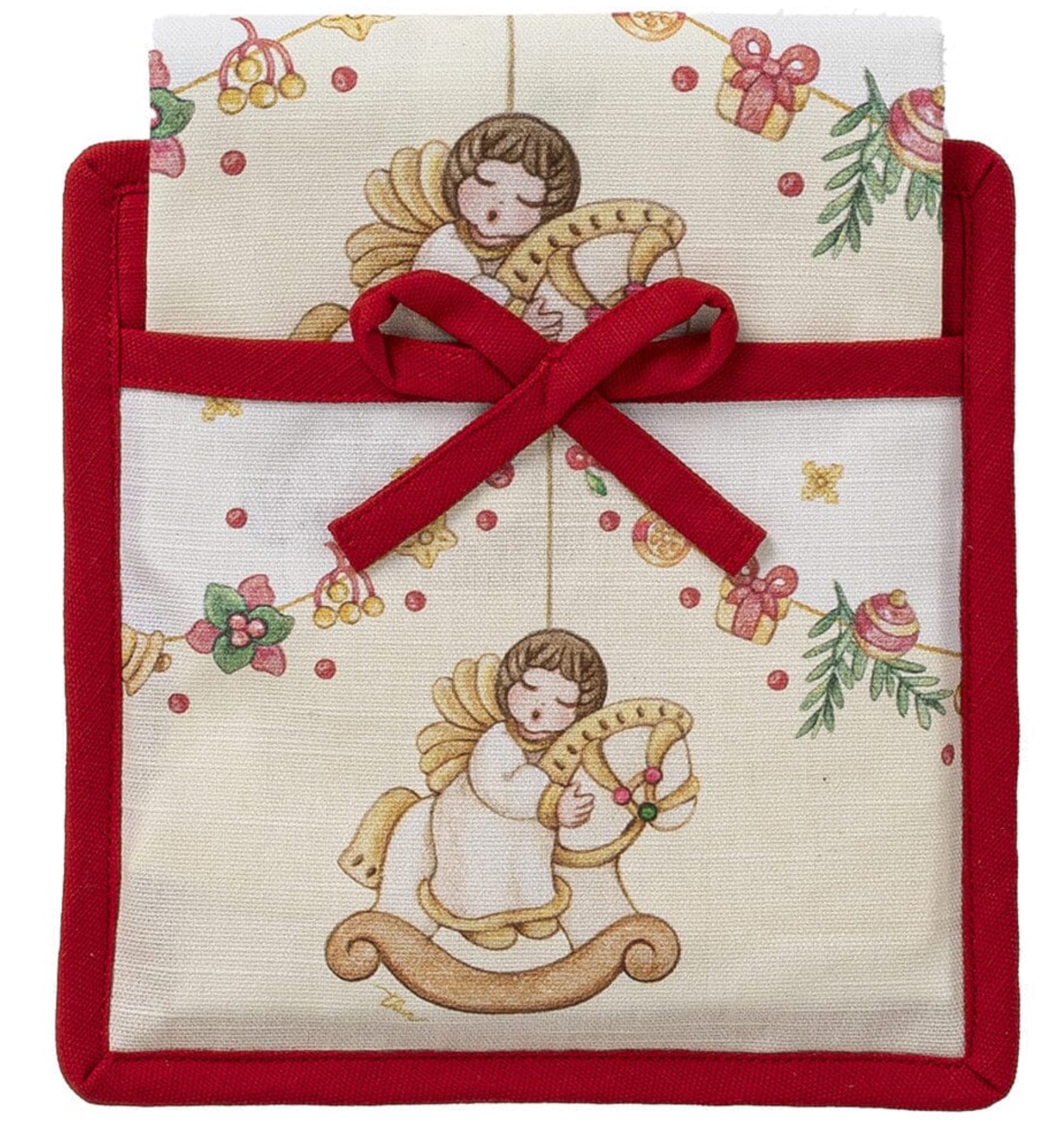 Confezione Regalo Presina E Strofinaccio Natale Standard Garland Vanilla THUN