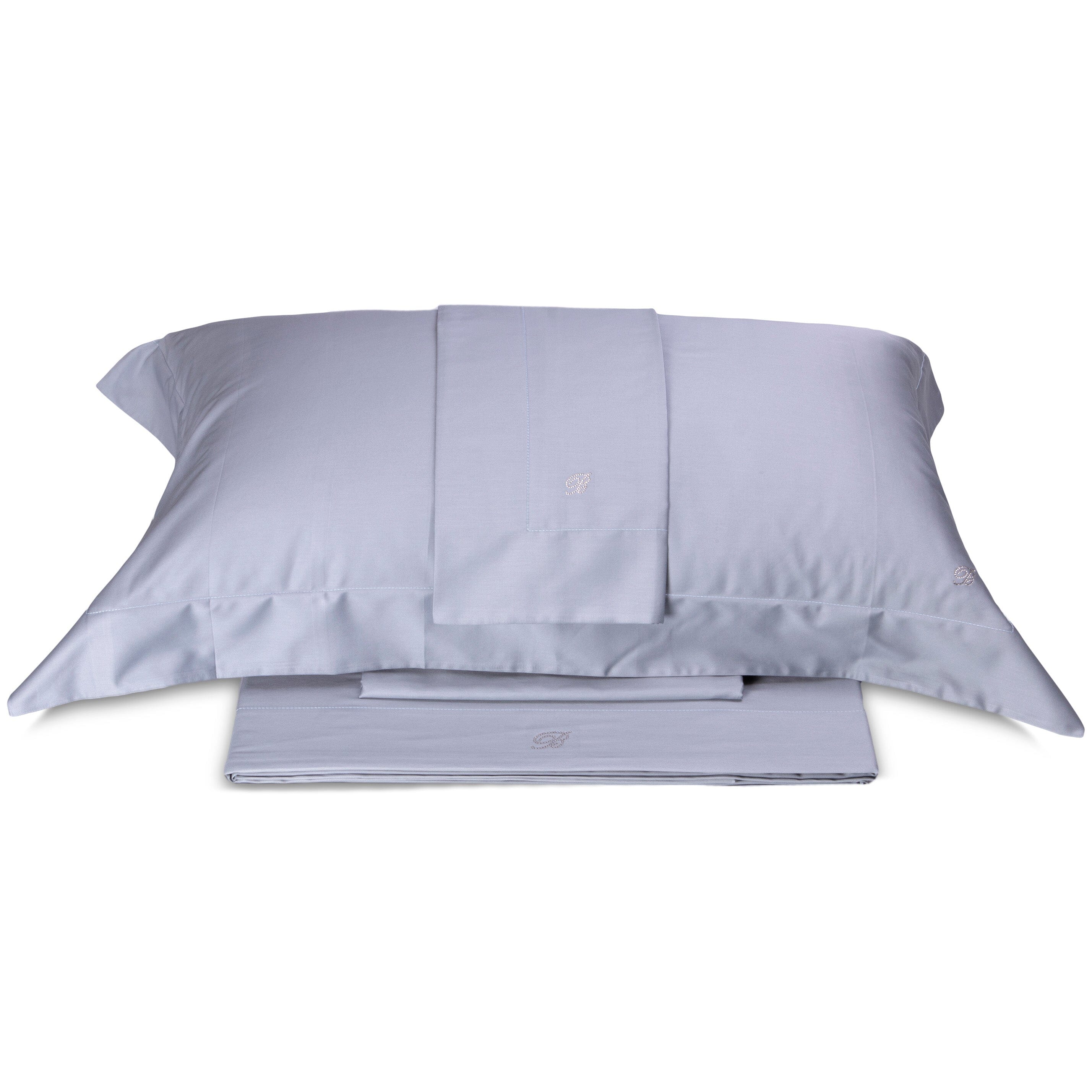 SOLID COLOR COTTON SATIN SHEET SET - LORY BLUMARINE