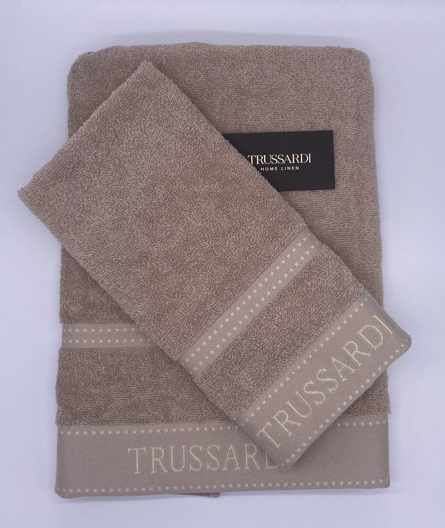 Set 1+1 Ribbon Asciugamano e Ospite Trussardi