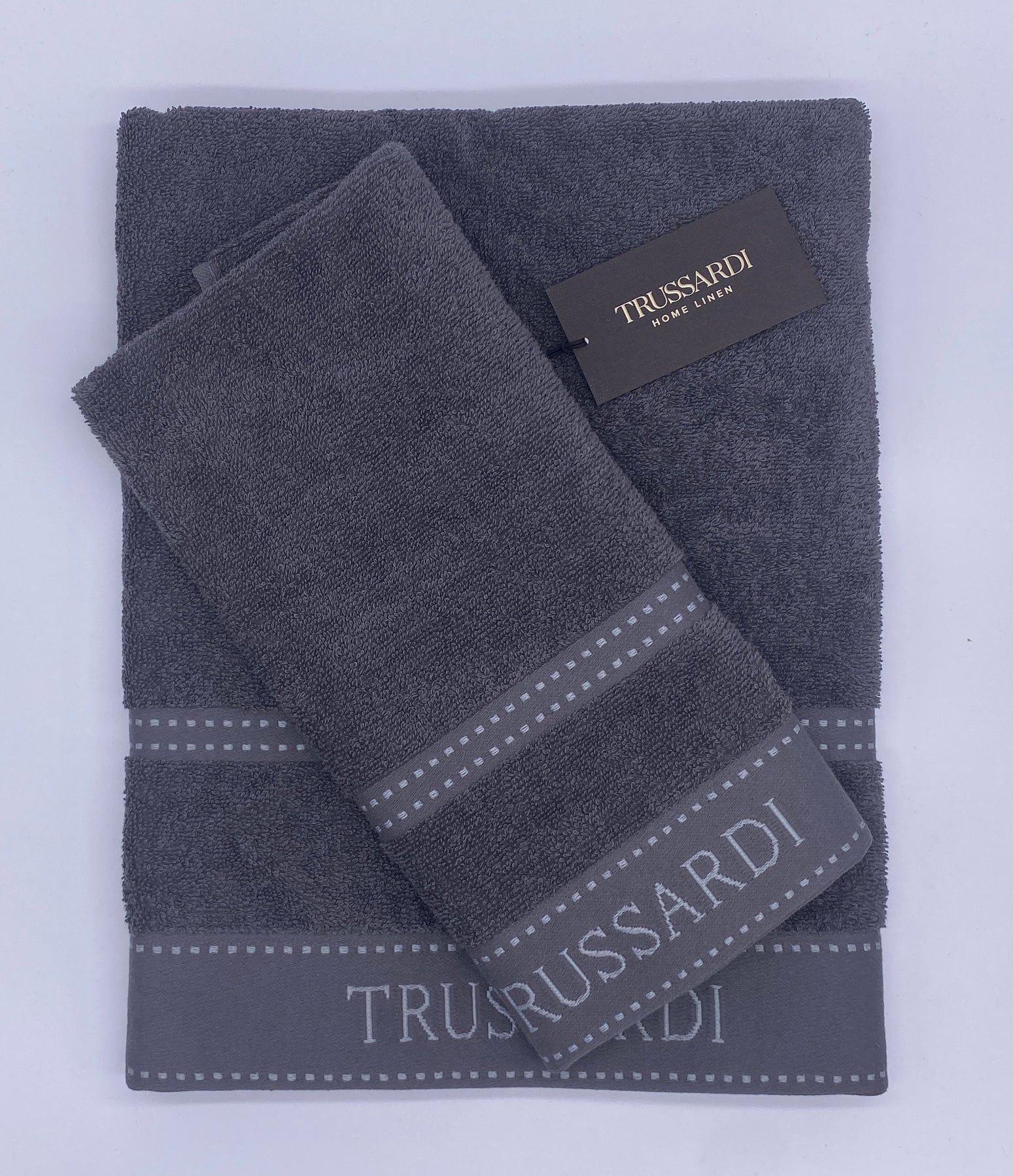 Set 1+1 Ribbon Asciugamano e Ospite Trussardi