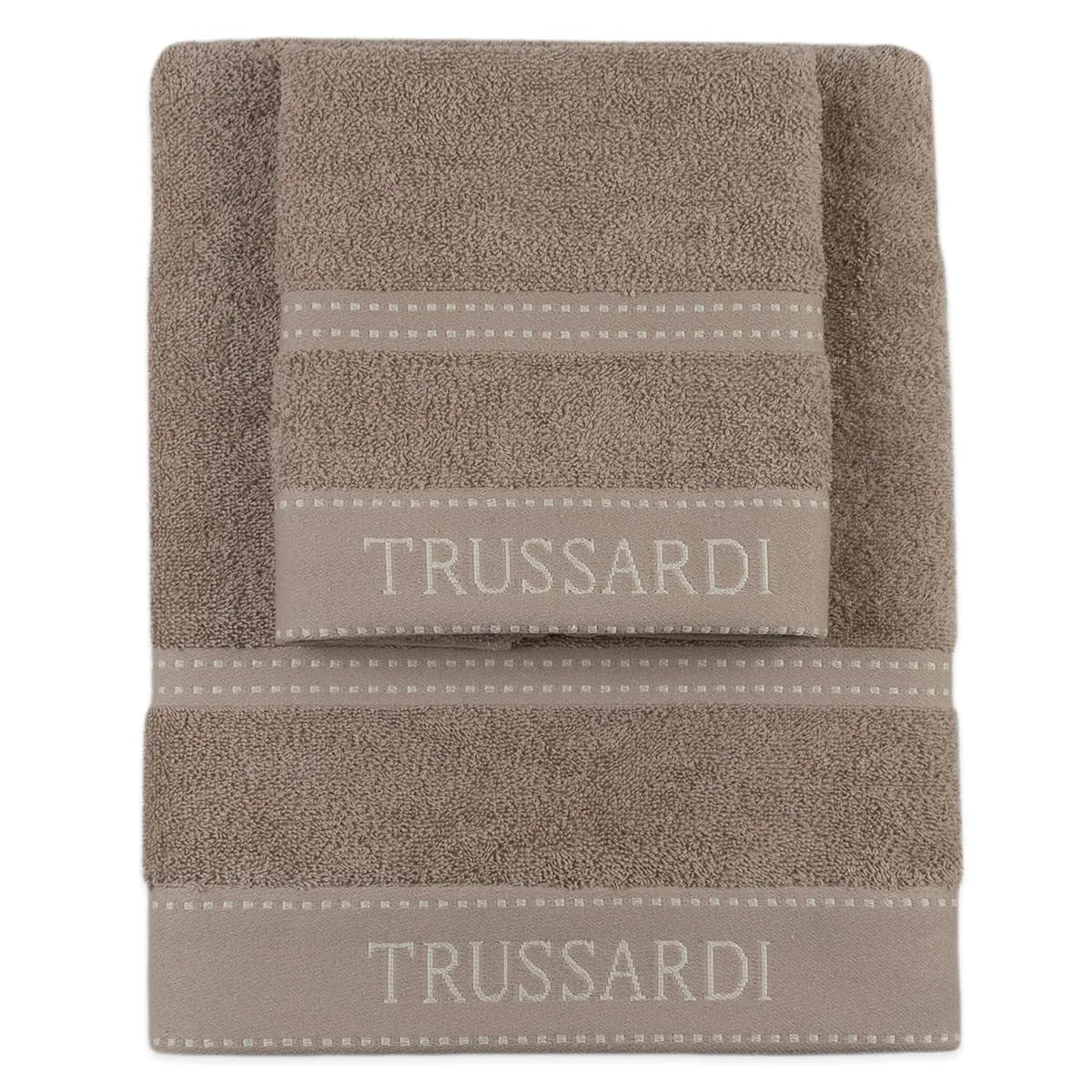 Set 1+1 Ribbon Asciugamano e Ospite Trussardi