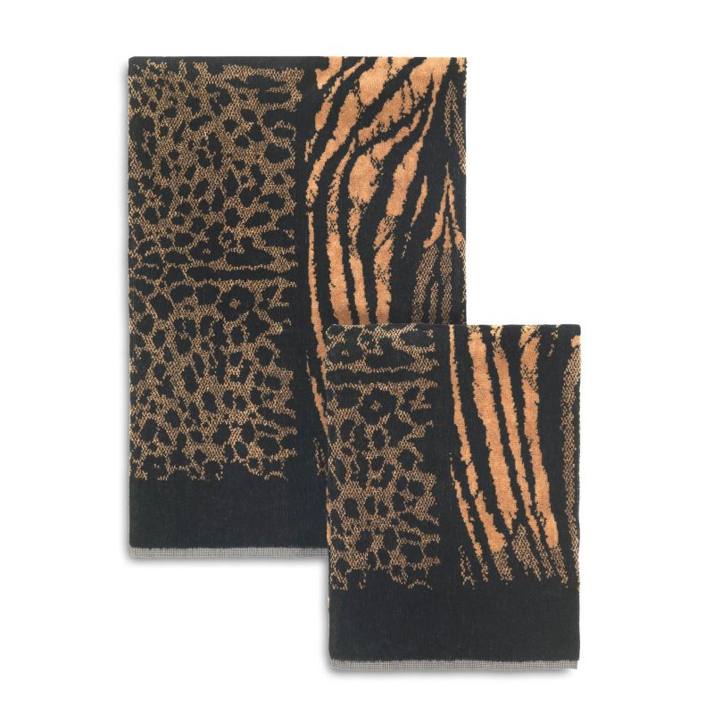 Roberto Cavalli African zebra Towel and Guest Towel Set in Terry