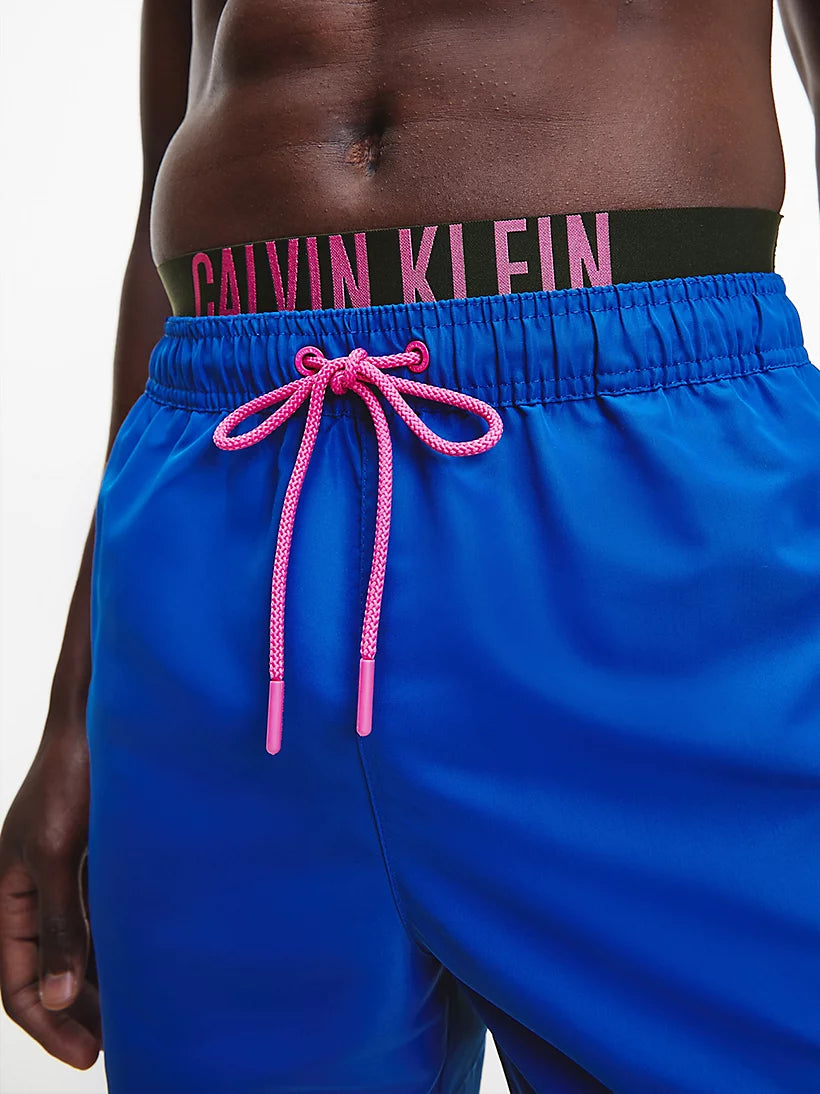 Short Swim Shorts With Double Waistband - Intense Power