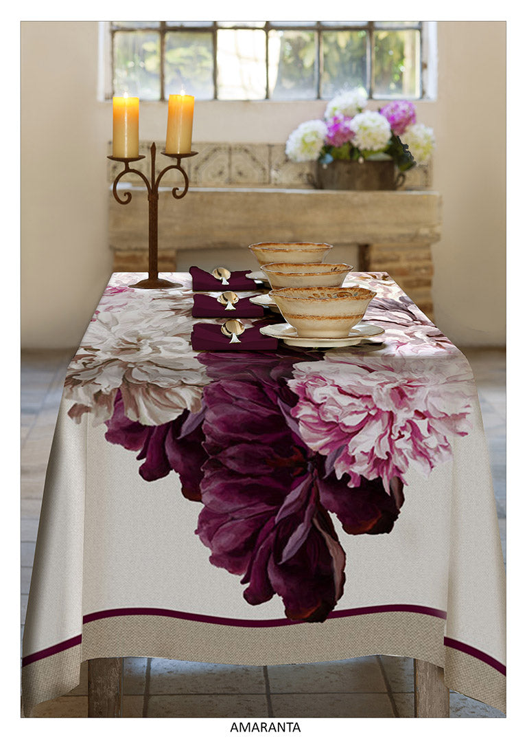 TESSITURA RANDI digital print tablecloth 100% AMARANTA cotton