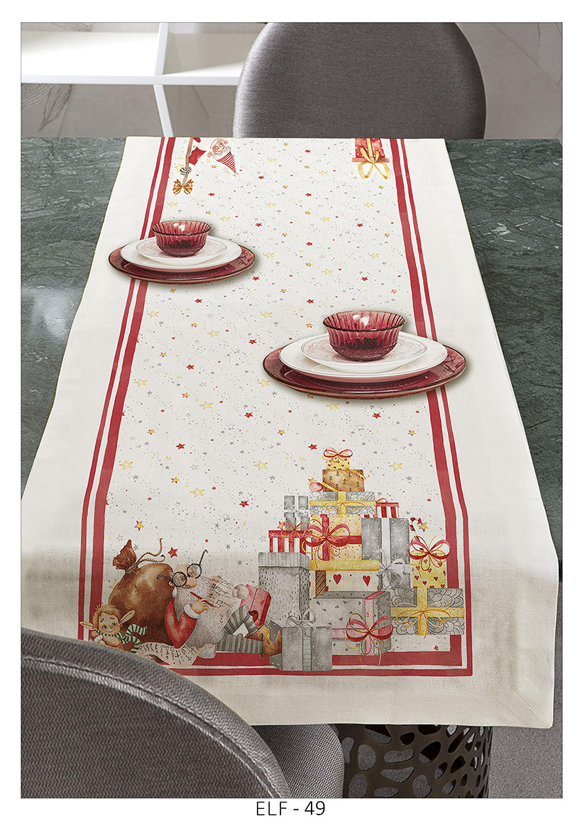 Elf Christmas table cloth