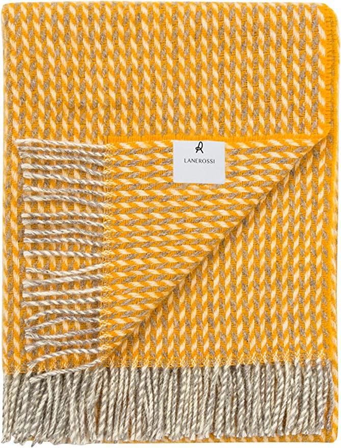 LANEROSSI, Plaid Braies, 130x170 cm, 100% Wool, Terracotta